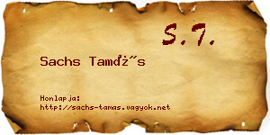 Sachs Tamás névjegykártya